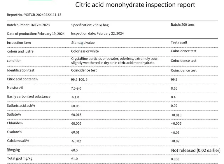 Citric Acid Monohydrate Food Grade Daily Chemicals Raw Material Additive Acid Citric Monohydrate CAS 5949-29-1